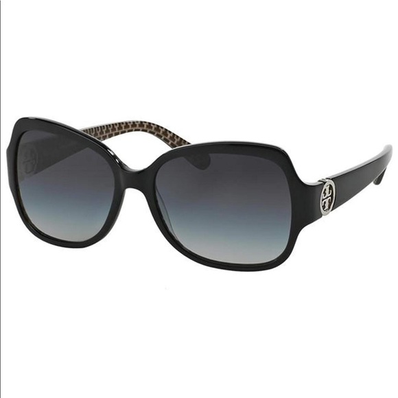 TORY BURCH Black Gradient Double T Logo Sunglasses - Picture 2 of 8